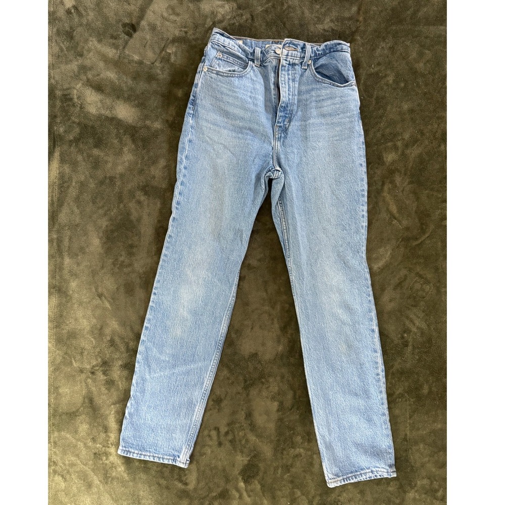 Levis Premium 70s High Slim‎ Straight Jeans Light Wash Blue 27 High Rise Womens